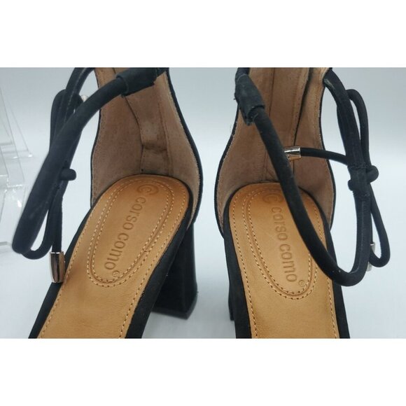 Corso Como Louisa Sandal 7.5 BLK Suede Leather Ankle Strap Heel Work Party Core - Picture 12 of 12